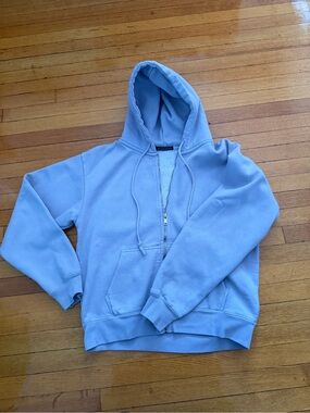 Brandy Melville Light Blue/Grey/Lilac Zip-Up Hoodie